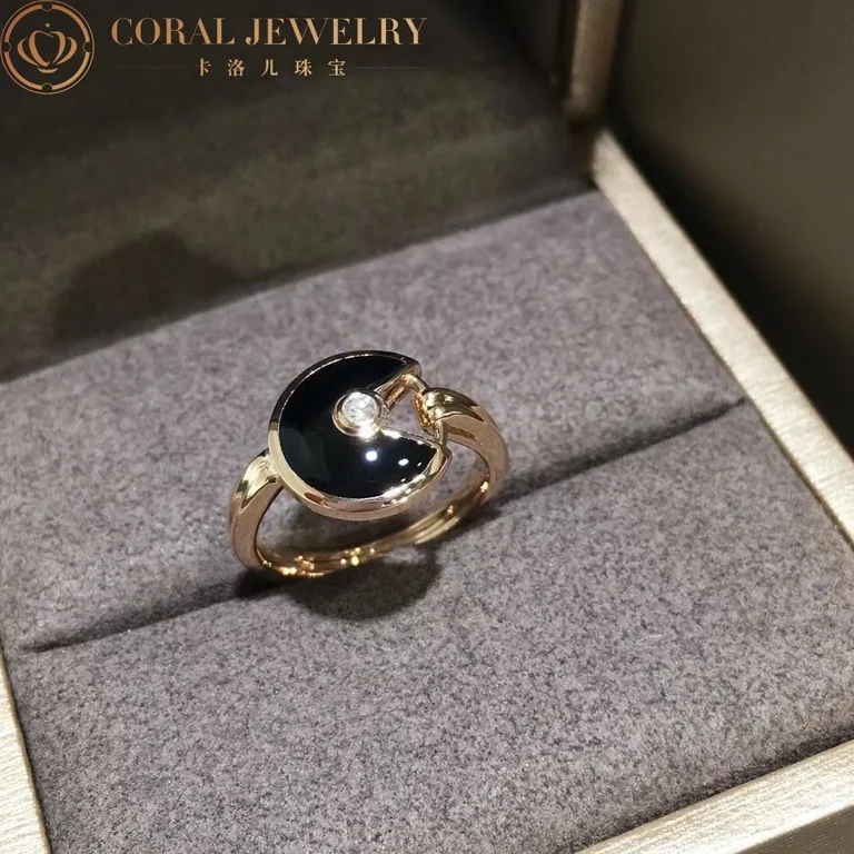 Cartier Amulette De Cartier Ring B4213200 XS Model Onyx 6