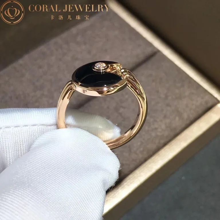 Cartier Amulette De Cartier Ring B4213200 XS Model Onyx 4