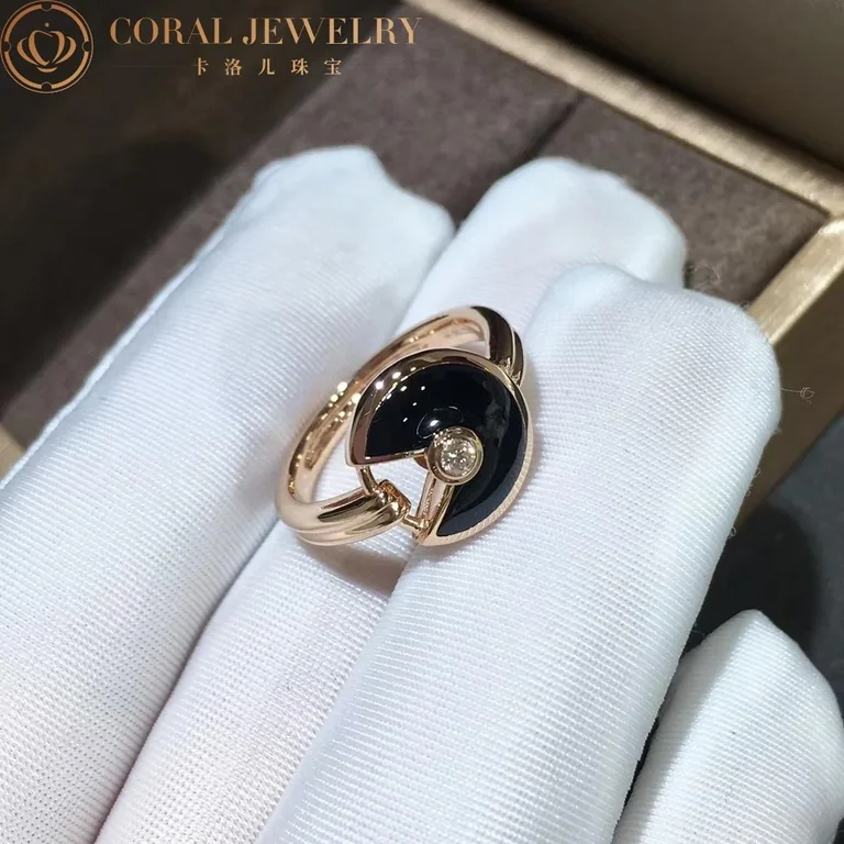 Cartier Amulette De Cartier Ring B4213200 XS Model Onyx 2