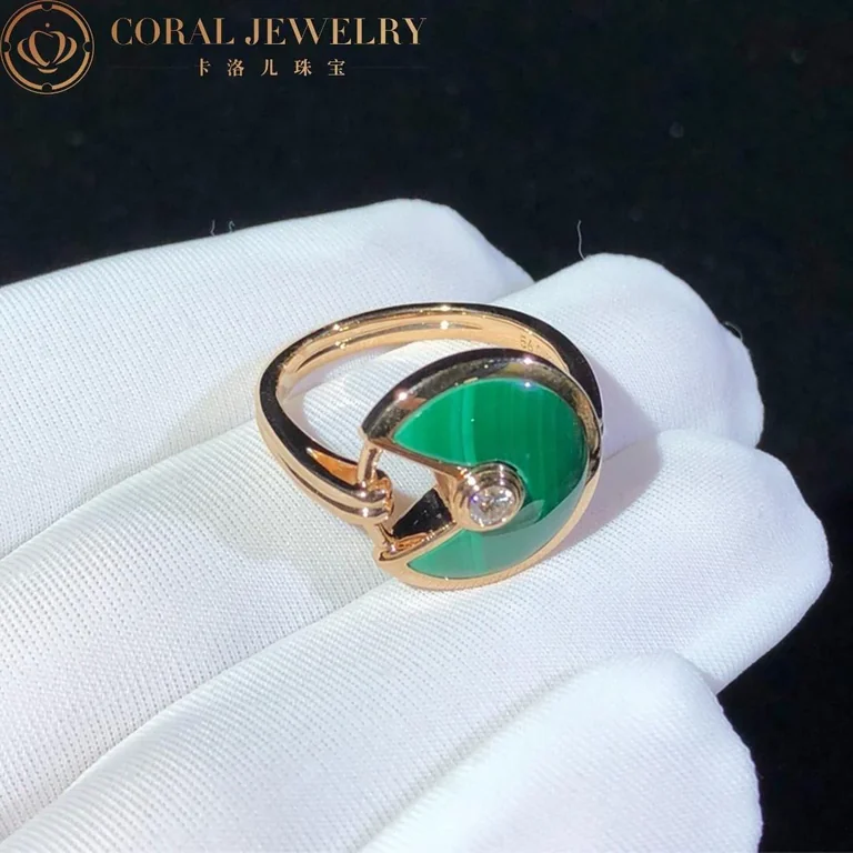 Cartier Amulette De Cartier Ring B4214300 Small Model Malachite 6