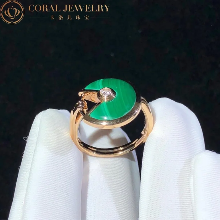 Cartier Amulette De Cartier Ring B4214300 Small Model Malachite 5