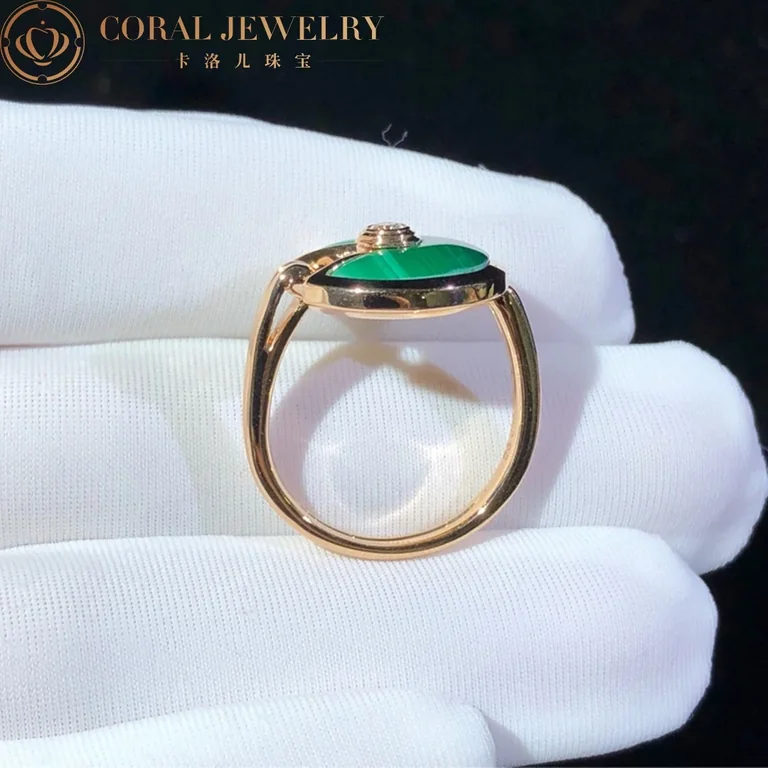 Cartier Amulette De Cartier Ring B4214300 Small Model Malachite 4