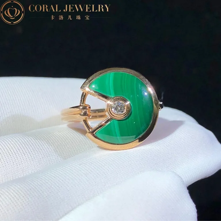 Cartier Amulette De Cartier Ring B4214300 Small Model Malachite 2