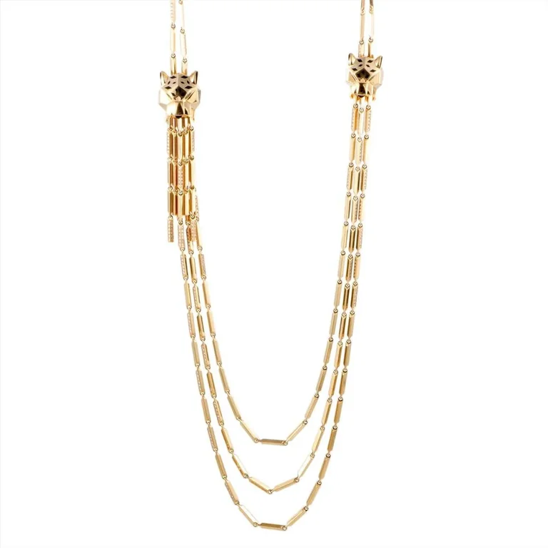 Cartier Panthère de Cartier Necklace Yellow Gold Diamond Emerald Onyx and Black Enamel Long Necklace22