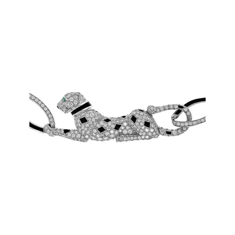Cartier Panthère de Cartier N7424118 Necklace White Gold Diamond Emeralds and Black Lacquer 3