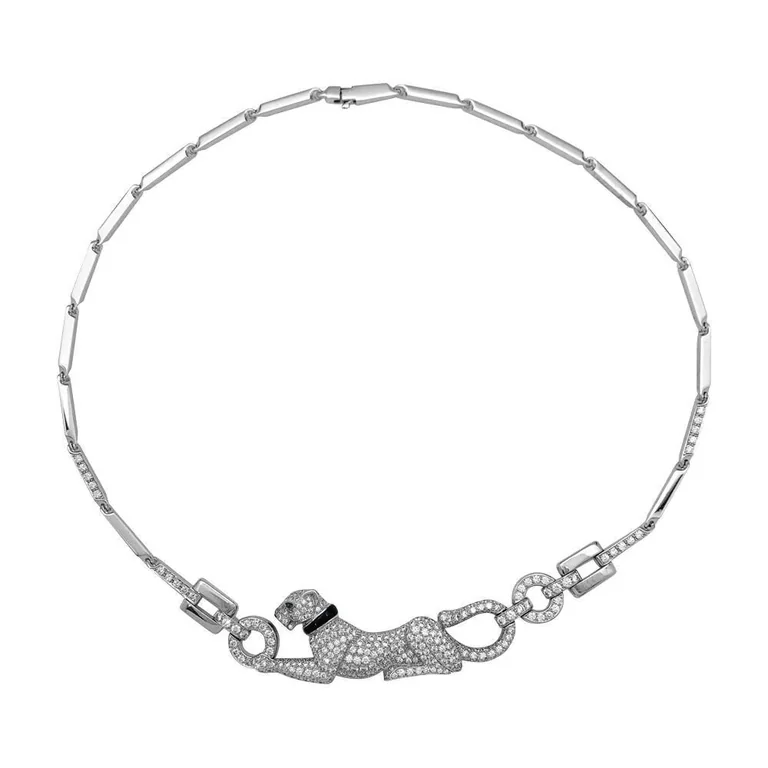 Cartier Panthère de N7048600 Cartier Necklace White Gold with Diamonds Emerald and Onyx 3