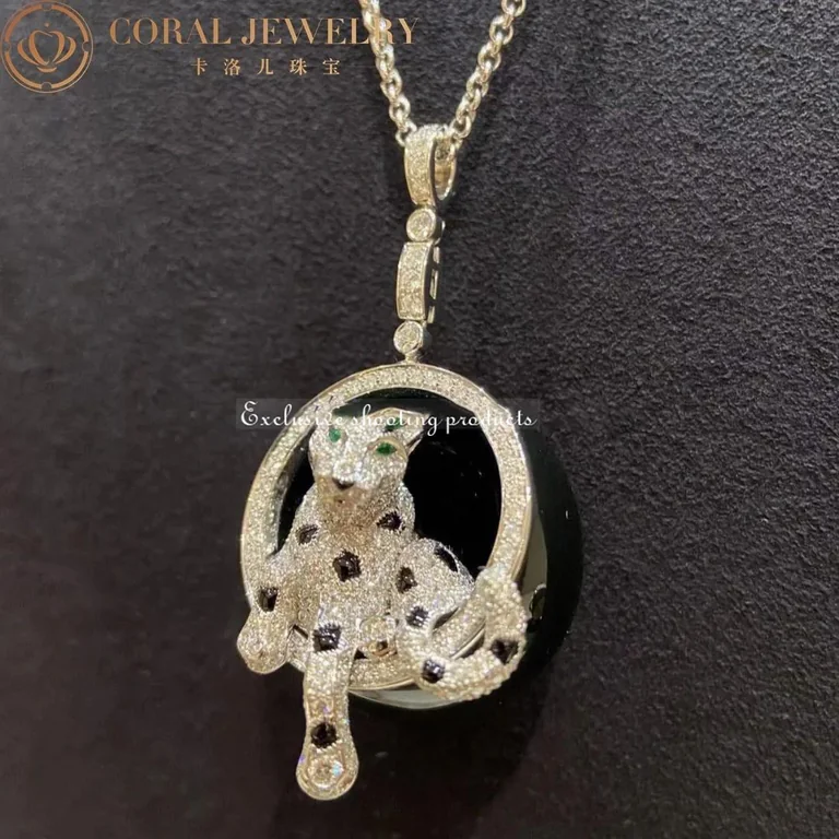 Cartier Panthère De Cartier N3109300 Necklace White Gold set with Black Nephrite Jade Emerald Onyx Diamonds 8