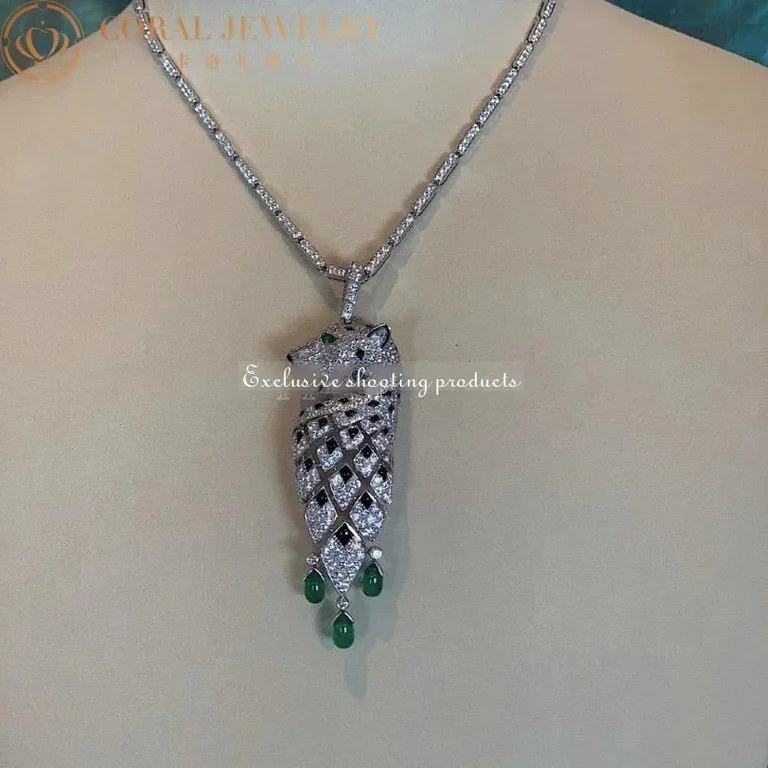 Cartier Panthere De Cartier Necklace White Gold Diamonds High Jewelry Pendants Hp700853 Coral 3
