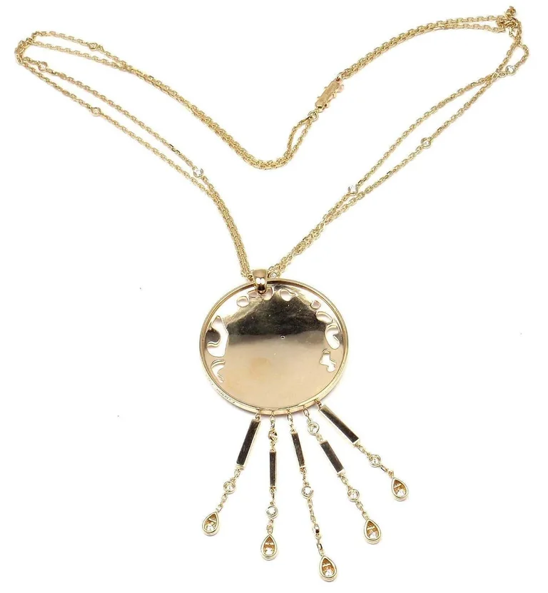 Cartier Panthère De Cartier Necklace Tsavorite Lacquer Diamond Gold 5