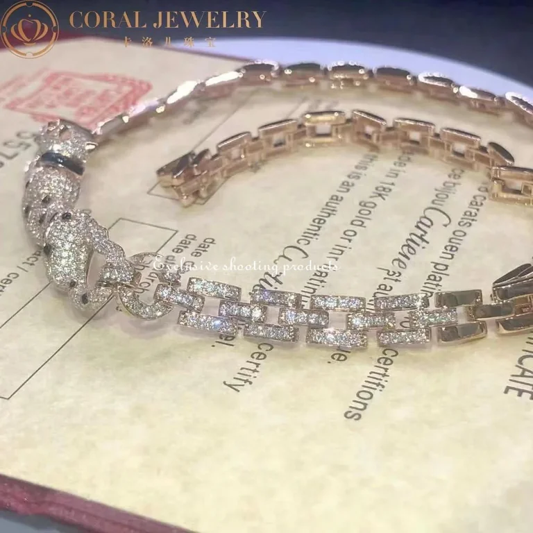 Cartier Panthère de Cartier Necklace Rose Gold Maillon with Diamonds Emerald and Onyx3