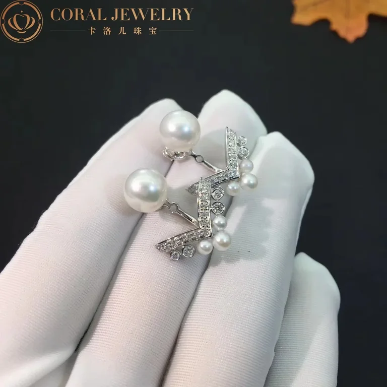 Chaumet Joséphine Aigrette 083293 Earring White Gold Pearls Diamonds 5
