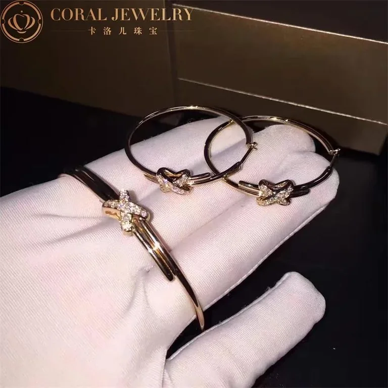 Chaumet 354316 Jeux De Liens Hoop Earrings Yellow Gold and Diamond 2