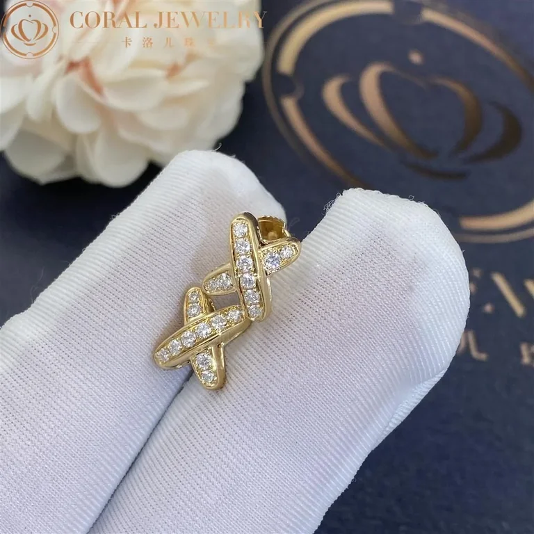 Chaumet Jeux De Liens 080047 Earring Yellow Gold Diamonds 3