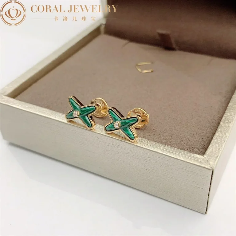 Chaumet Jeux De Liens Earring 083975 Rose Gold Malachite Diamond 10