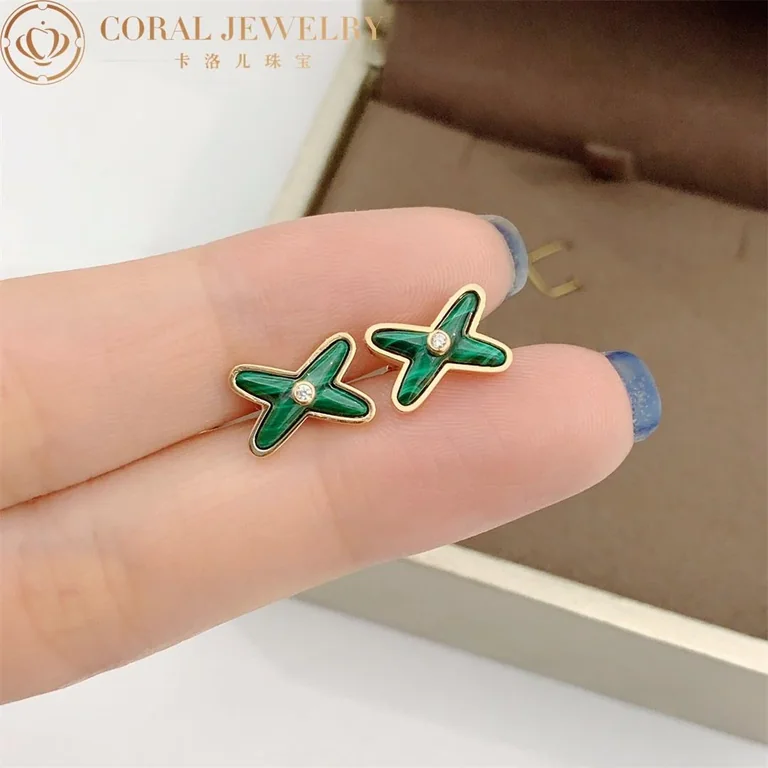 Chaumet Jeux De Liens Earring 083975 Rose Gold Malachite Diamond 9