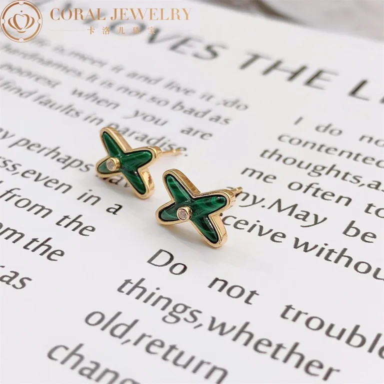 Chaumet Jeux De Liens Earring 083975 Rose Gold Malachite Diamond 8
