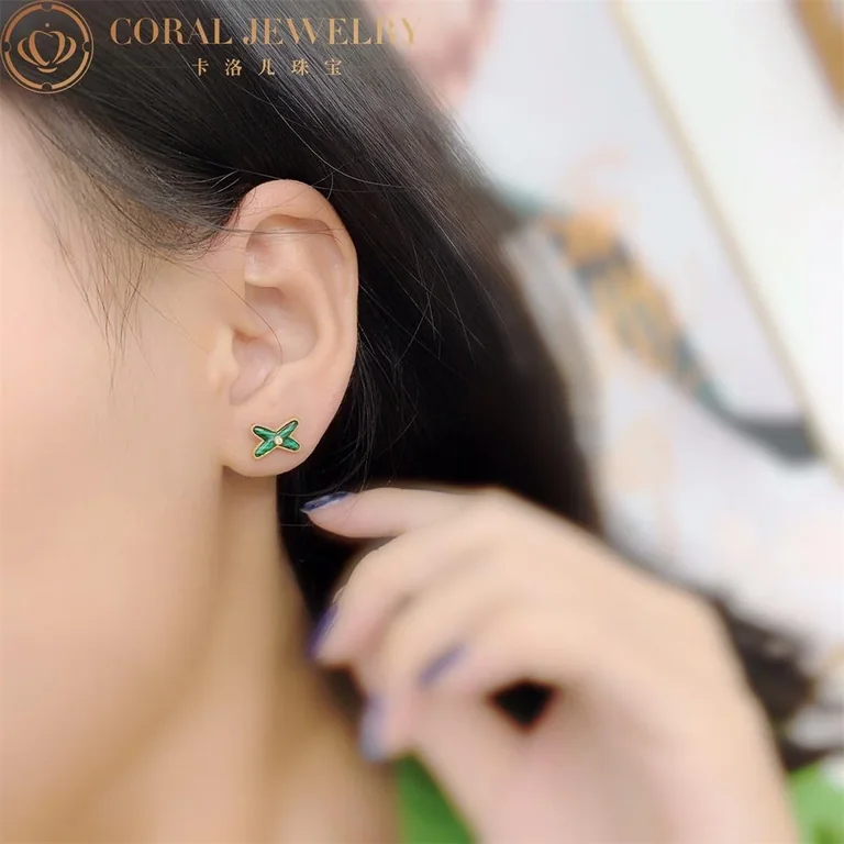 Chaumet Jeux De Liens Earring 083975 Rose Gold Malachite Diamond 3