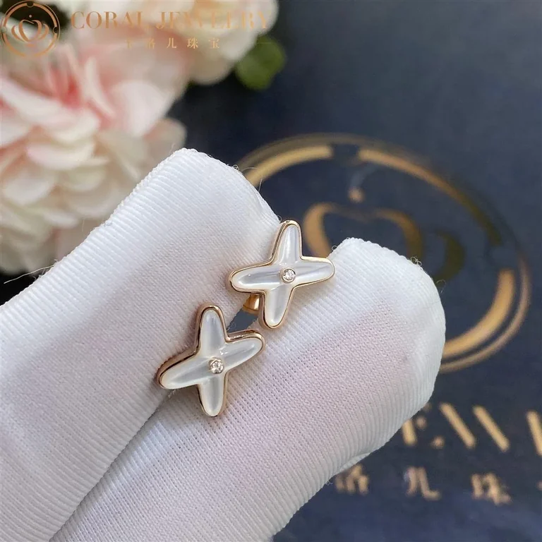 Chaumet Jeux De Liens 083469 Earring Rose Gold Mother-of-pearl Diamond 6