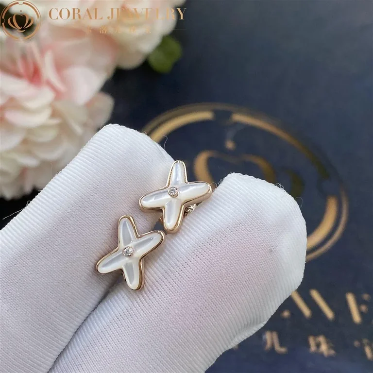 Chaumet Jeux De Liens 083469 Earring Rose Gold Mother-of-pearl Diamond 5