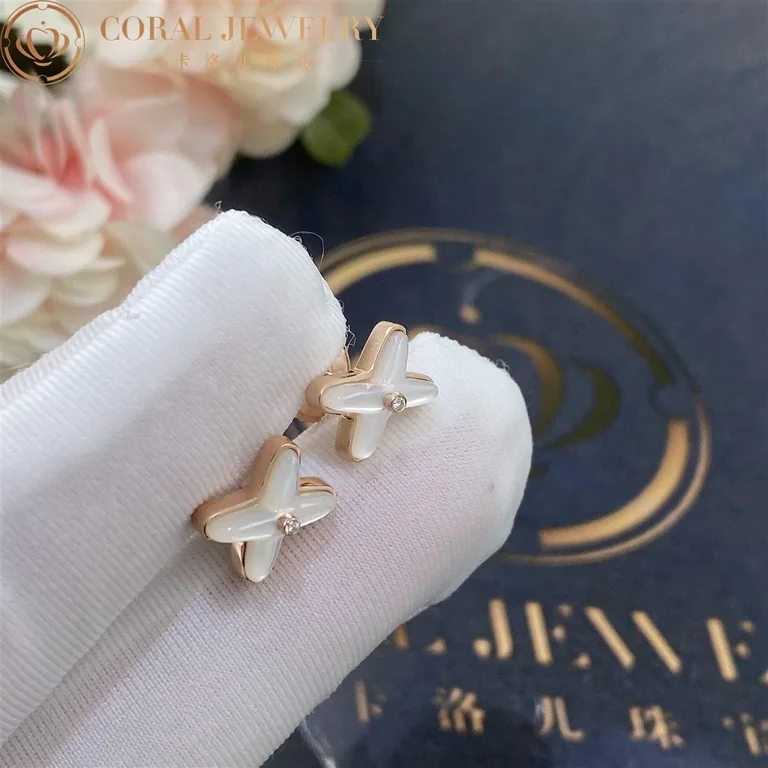 Chaumet Jeux De Liens 083469 Earring Rose Gold Mother-of-pearl Diamond 4