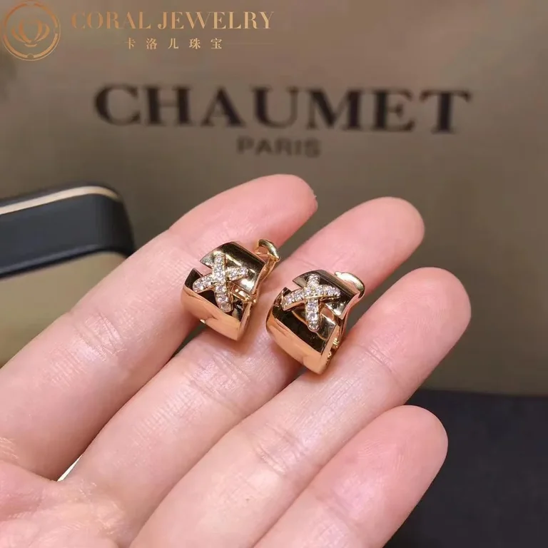 Chaumet Jeux de Liens 081146 Croises Earrings Rose Gold 3