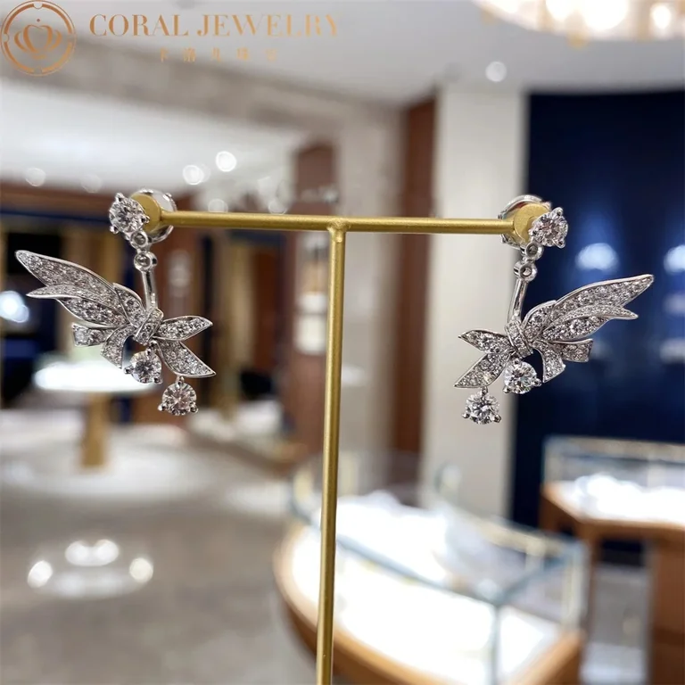 Chaumet Jardins Laurier Earrings 083505 White Gold Diamonds 3