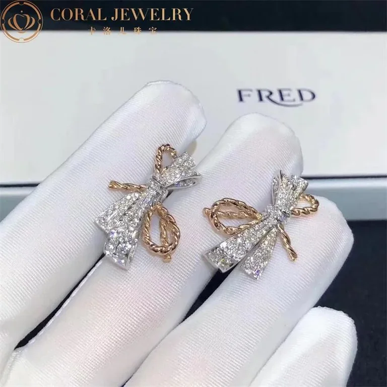 Chaumet Insolence Earrings 082959 White Gold Rose Gold Diamonds 11