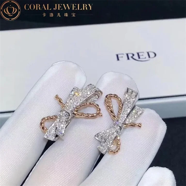 Chaumet Insolence Earrings 082959 White Gold Rose Gold Diamonds 9