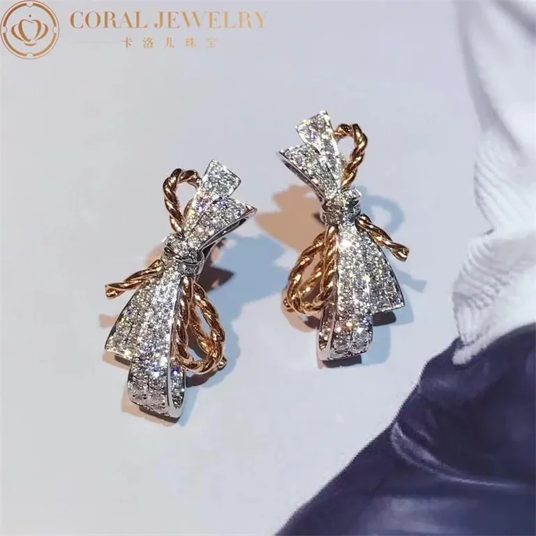 Chaumet Insolence Earrings 082959 White Gold Rose Gold Diamonds 8