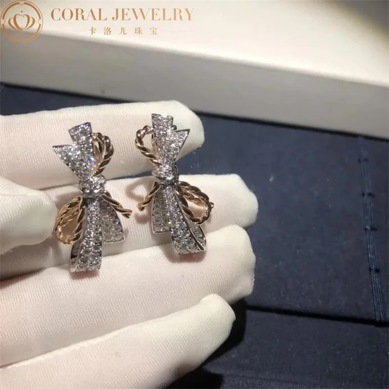 Chaumet Insolence Earrings 082959 White Gold Rose Gold Diamonds 5