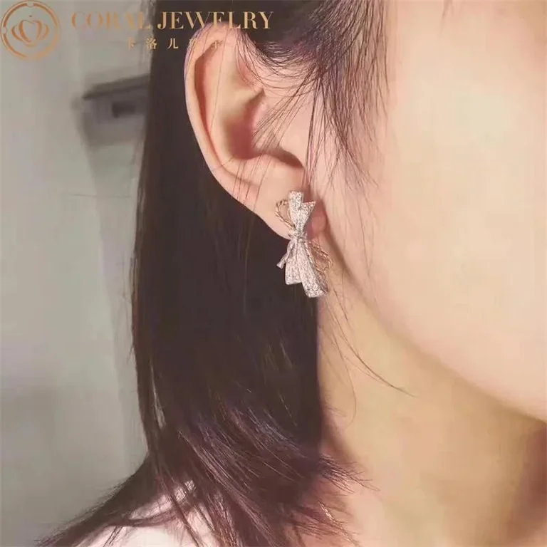 Chaumet Insolence Earrings 082959 White Gold Rose Gold Diamonds 2