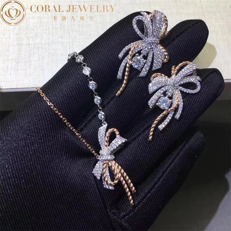 Chaumet Insolence Earrings 082963 White Gold Rose Gold Diamonds 3