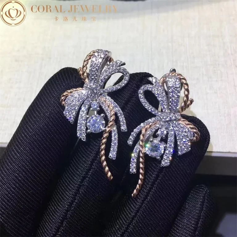 Chaumet Insolence Earrings 082963 White Gold Rose Gold Diamonds 4