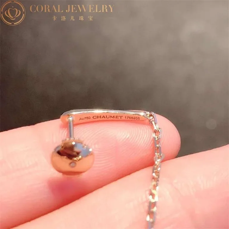 Chaumet 083139 Hortensia Astres d?or brushed rose gold and diamond drop earrings 2