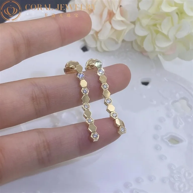 Chaumet Bee My Love Earrings Yellow gold diamonds 083993 6