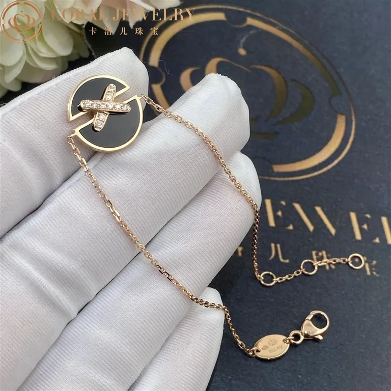 Chaumet 084999 Jeux De Liens Harmony Onyx Bracelet Rose Gold Onyx Diamonds 6