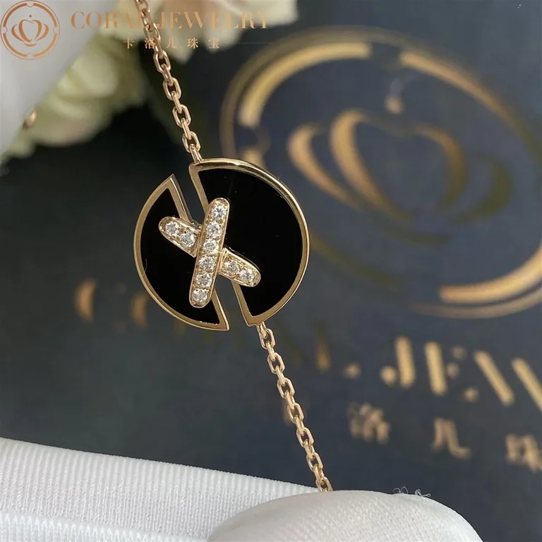 Chaumet 084999 Jeux De Liens Harmony Onyx Bracelet Rose Gold Onyx Diamonds 5