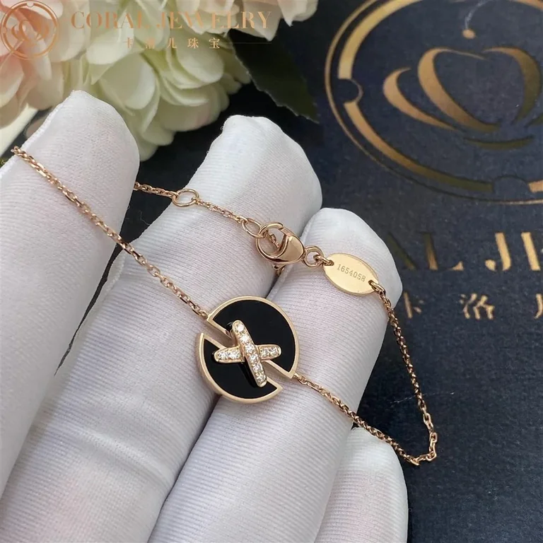 Chaumet 084999 Jeux De Liens Harmony Onyx Bracelet Rose Gold Onyx Diamonds 4
