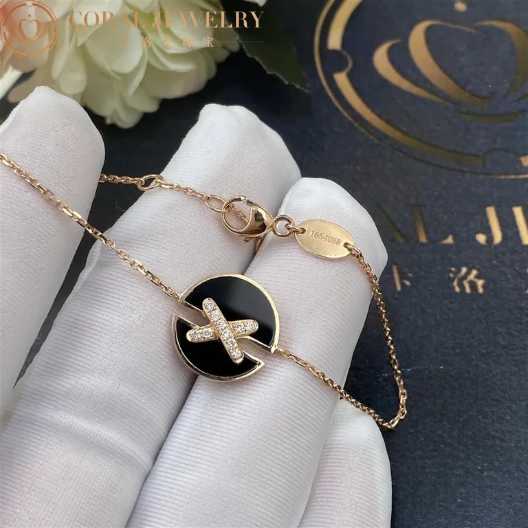 Chaumet 084999 Jeux De Liens Harmony Onyx Bracelet Rose Gold Onyx Diamonds 3