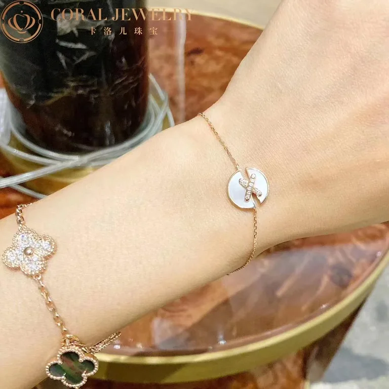 Chaumet Jeux De Liens Harmony 084231 Mother-of-pearl Bracelet Rose Gold Diamonds 4