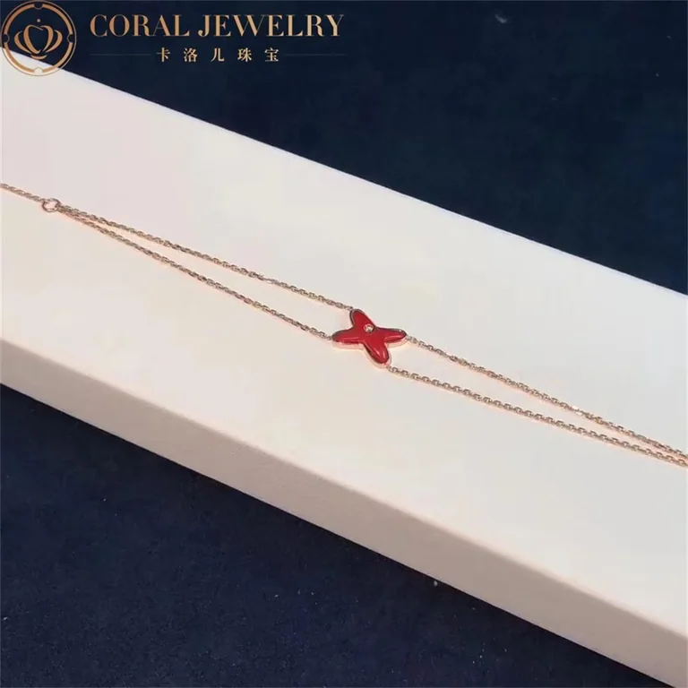 Chaumet 085123 Jeux De Liens Carnelian Bracelet Rose Gold Carnelian Diamond 4