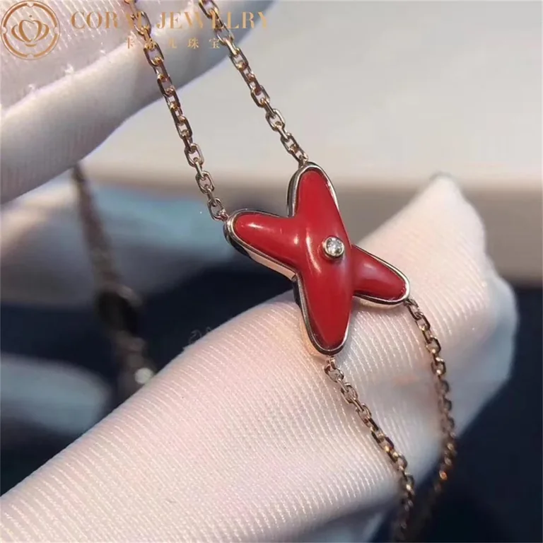 Chaumet 085123 Jeux De Liens Carnelian Bracelet Rose Gold Carnelian Diamond 3