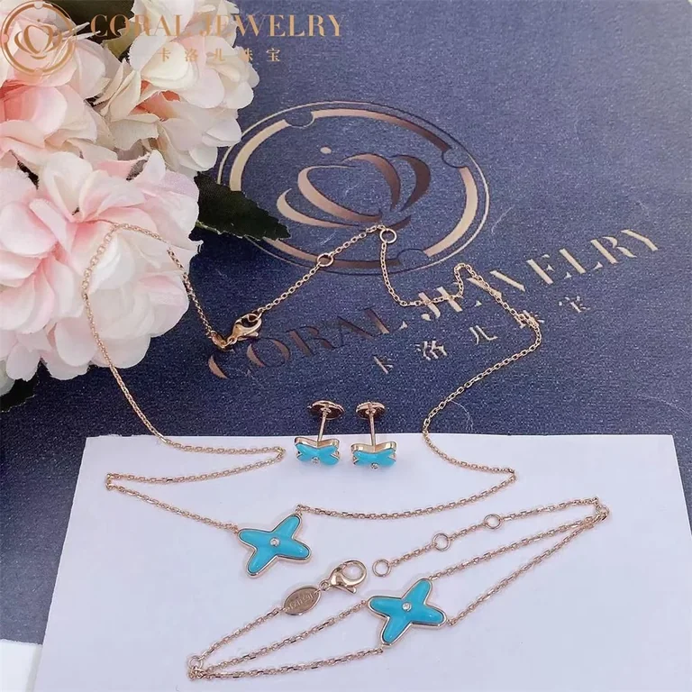 Chaumet 082935 Jeux De Liens Bracelet Rose Gold Turquoise Diamond 8