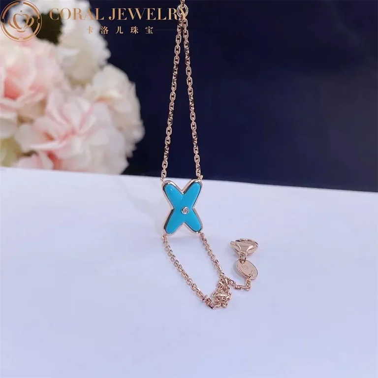 Chaumet 082935 Jeux De Liens Bracelet Rose Gold Turquoise Diamond 7
