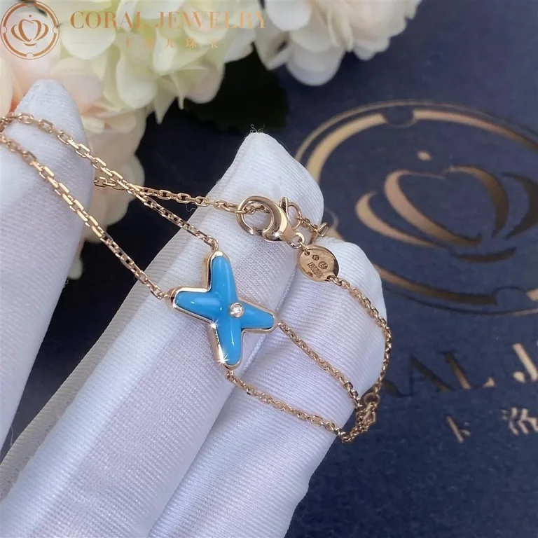 Chaumet 082935 Jeux De Liens Bracelet Rose Gold Turquoise Diamond 6