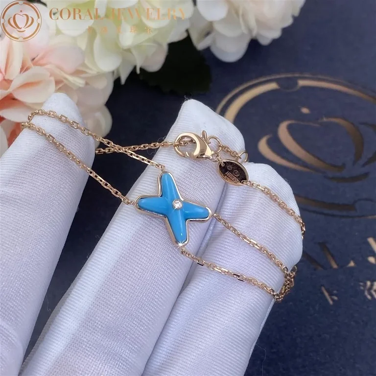Chaumet 082935 Jeux De Liens Bracelet Rose Gold Turquoise Diamond 5