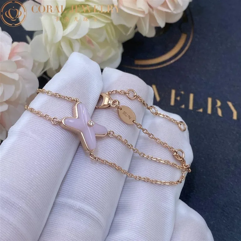 Chaumet Jeux De Liens Bracelet 083052 Rose Gold Pink Opal Diamond 5