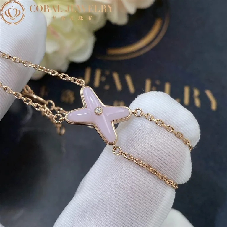 Chaumet Jeux De Liens Bracelet 083052 Rose Gold Pink Opal Diamond 4