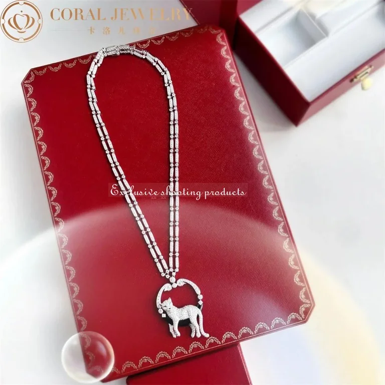 Cartier HP700939 Panthère De Cartier Necklace Platinum Emeralds Onyx Diamonds 12