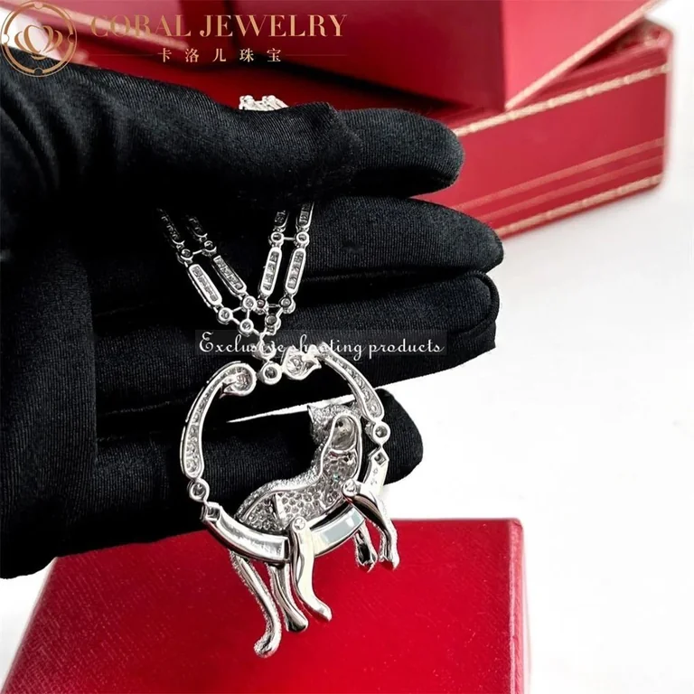 Cartier HP700939 Panthère De Cartier Necklace Platinum Emeralds Onyx Diamonds 9